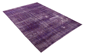 Purple Over Dyed Vintage Rug 7'3'' x 10'7'' ft 221 x 322 cm