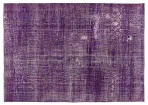 Purple Over Dyed Vintage Rug 7'3'' x 10'7'' ft 221 x 322 cm