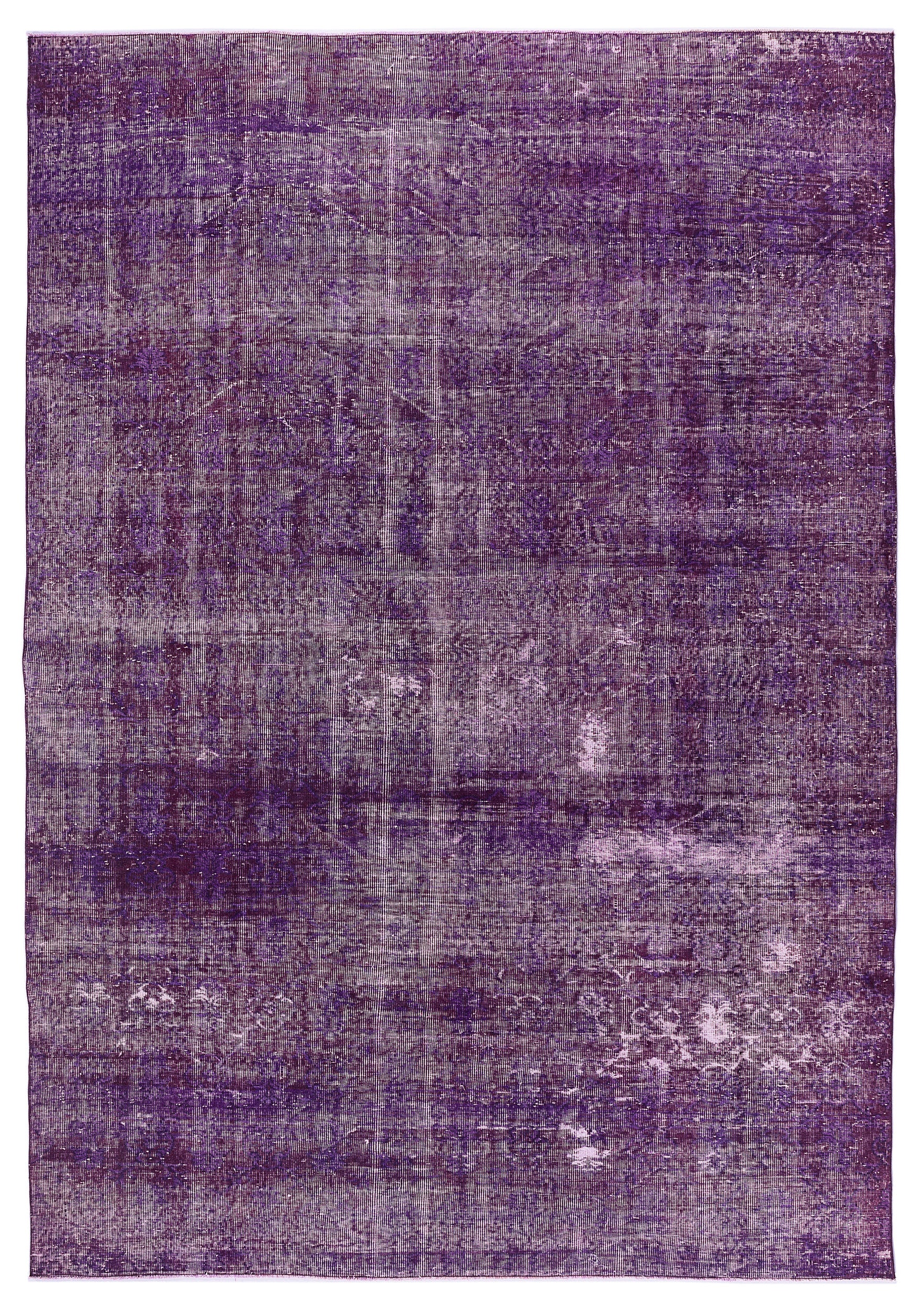 Purple Over Dyed Vintage Rug 7'3'' x 10'7'' ft 221 x 322 cm