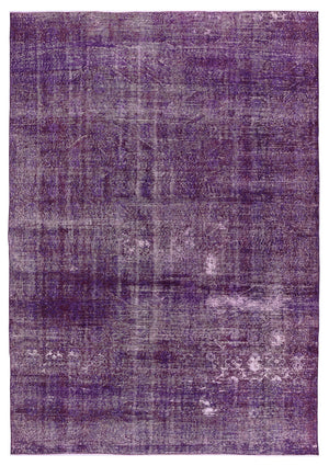 Purple Over Dyed Vintage Rug 7'3'' x 10'7'' ft 221 x 322 cm