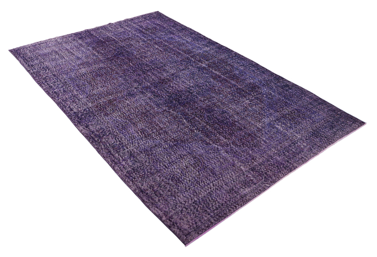 Purple Over Dyed Vintage Rug 6&#39;6&#39;&#39; x 10&#39;4&#39;&#39; ft 197 x 316 cm