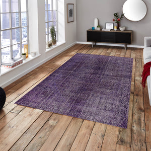 Purple Rug | Plain Rug | Living Room Rug | Turkish Rug | Vintage Rug | Overdyed Rug | Entrance Rug | Naturel Rug I Boho Rug I  5'10'' x 10'0'' ft 177 x 306 cm