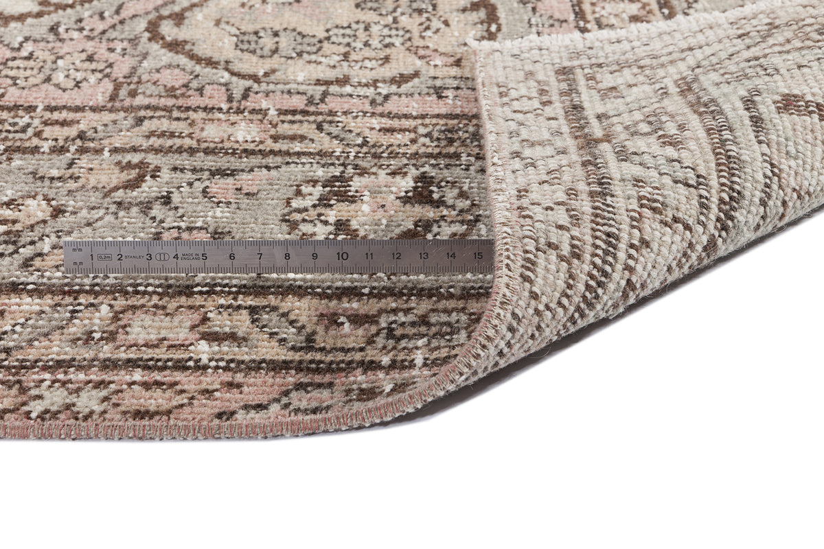 Beige Over Dyed Vintage Rug 5&#39;4&#39;&#39; x 8&#39;11&#39;&#39; ft 162 x 272 cm