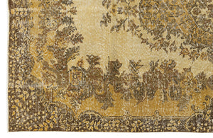 Yellow Over Dyed Vintage Rug 5'3'' x 9'5'' ft 161 x 287 cm