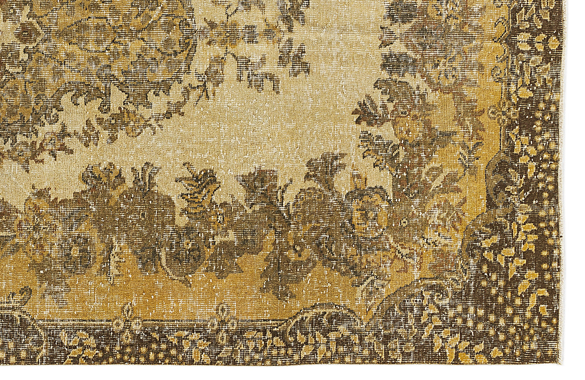 Yellow Over Dyed Vintage Rug 5&#39;3&#39;&#39; x 9&#39;5&#39;&#39; ft 161 x 287 cm