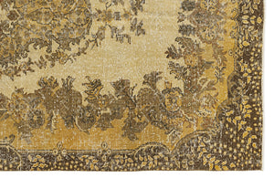 Yellow Over Dyed Vintage Rug 5'3'' x 9'5'' ft 161 x 287 cm