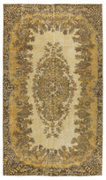 Yellow Over Dyed Vintage Rug 5'3'' x 9'5'' ft 161 x 287 cm
