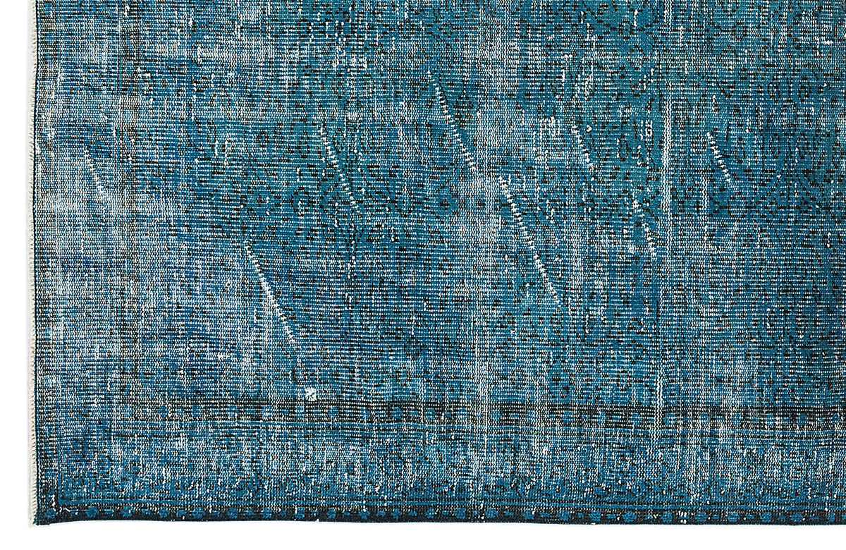 Turquoise  Over Dyed Vintage Rug 5&#39;4&#39;&#39; x 8&#39;9&#39;&#39; ft 163 x 267 cm