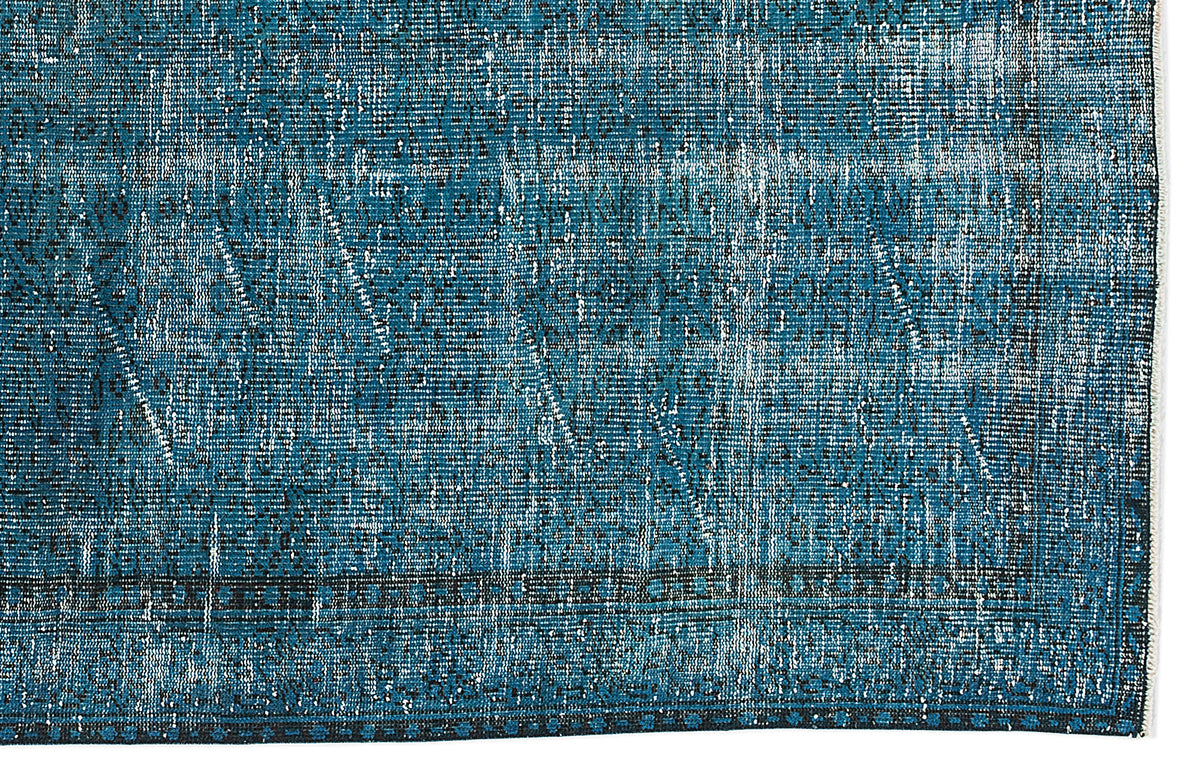 Turquoise  Over Dyed Vintage Rug 5&#39;4&#39;&#39; x 8&#39;9&#39;&#39; ft 163 x 267 cm
