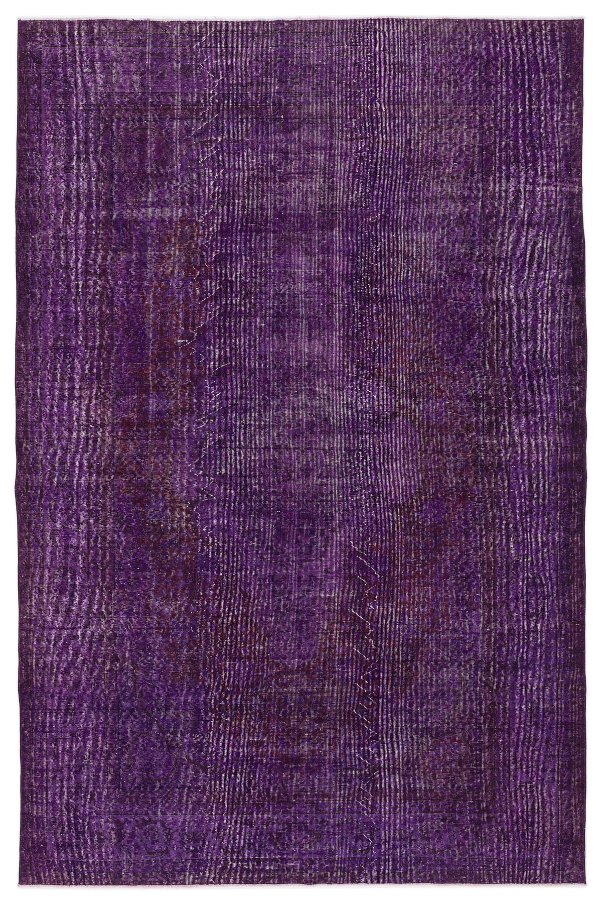 Purple Over Dyed Vintage Rug 6&#39;9&#39;&#39; x 10&#39;4&#39;&#39; ft 205 x 314 cm