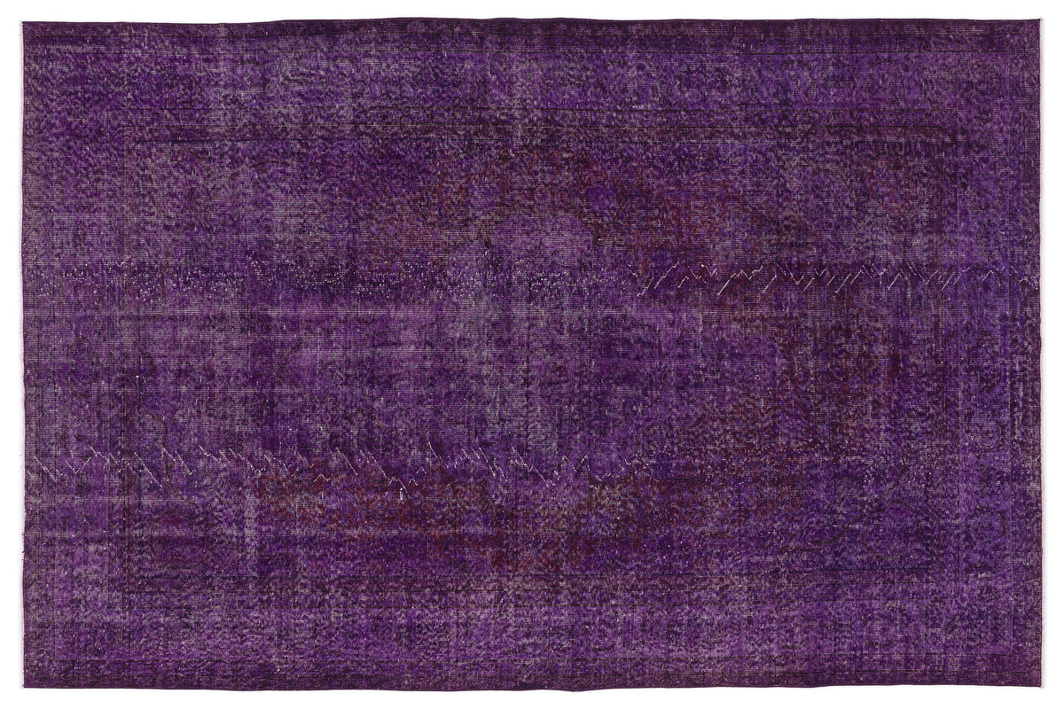 Purple Over Dyed Vintage Rug 6&#39;9&#39;&#39; x 10&#39;4&#39;&#39; ft 205 x 314 cm