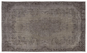 Gray Over Dyed Vintage Rug 5'5'' x 9'1'' ft 164 x 278 cm