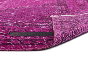 Fuchsia Over Dyed Vintage Rug 5'10'' x 9'1'' ft 178 x 276 cm