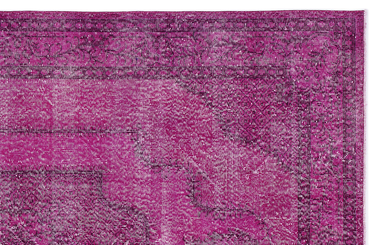 Fuchsia Over Dyed Vintage Rug 5&#39;10&#39;&#39; x 9&#39;1&#39;&#39; ft 178 x 276 cm