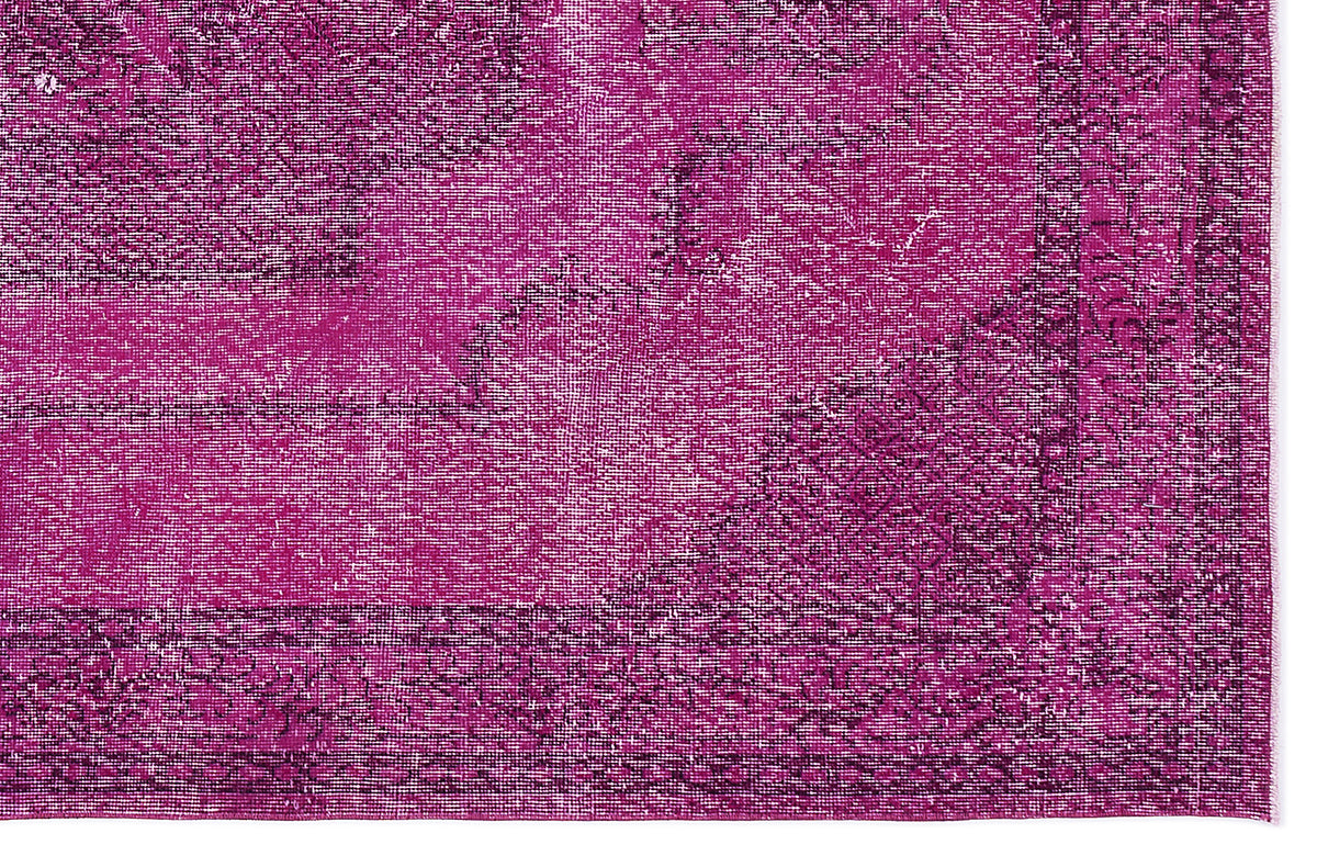 Fuchsia Over Dyed Vintage Rug 5&#39;10&#39;&#39; x 9&#39;1&#39;&#39; ft 178 x 276 cm