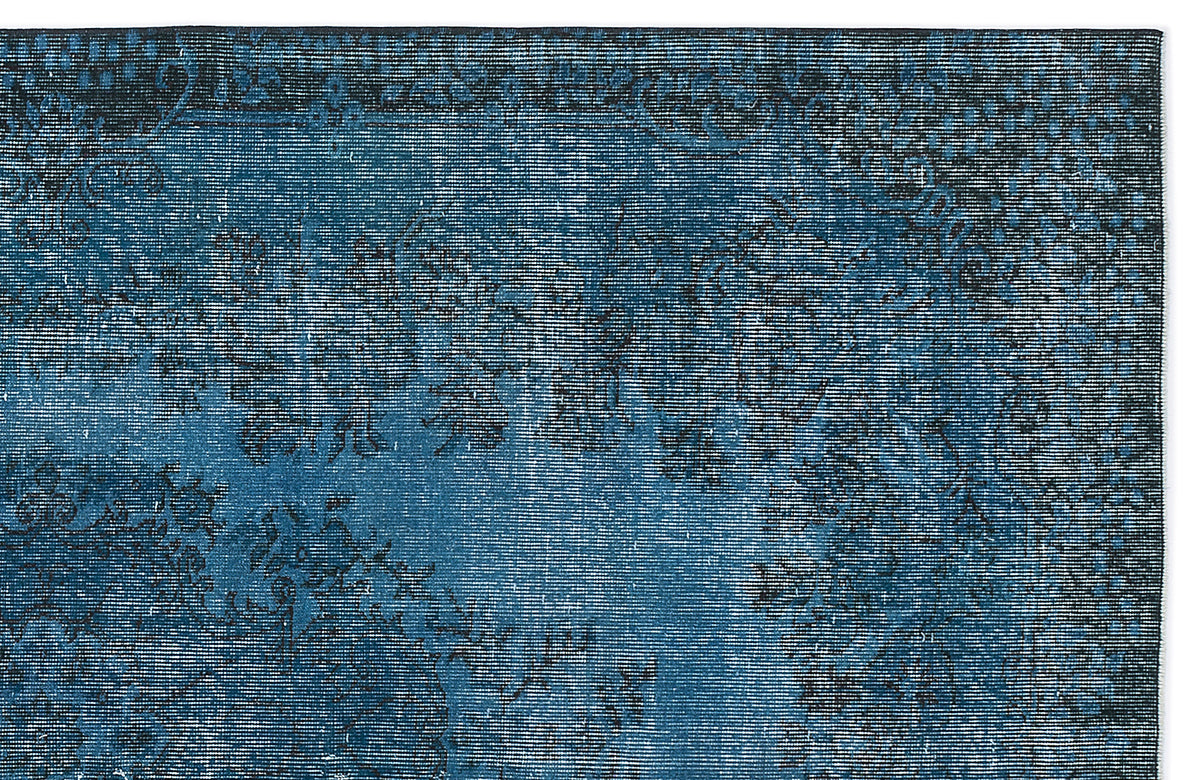 Turquoise  Over Dyed Vintage Rug 5&#39;7&#39;&#39; x 9&#39;1&#39;&#39; ft 170 x 276 cm