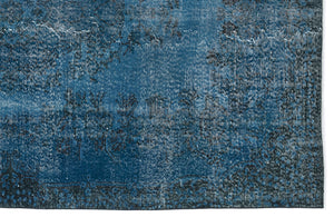 Turquoise  Over Dyed Vintage Rug 5'7'' x 9'1'' ft 170 x 276 cm