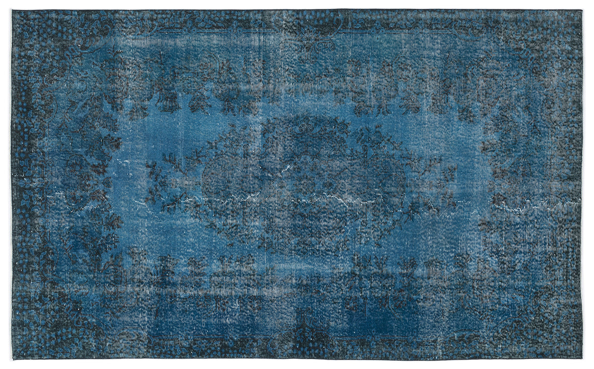 Turquoise  Over Dyed Vintage Rug 5&#39;7&#39;&#39; x 9&#39;1&#39;&#39; ft 170 x 276 cm