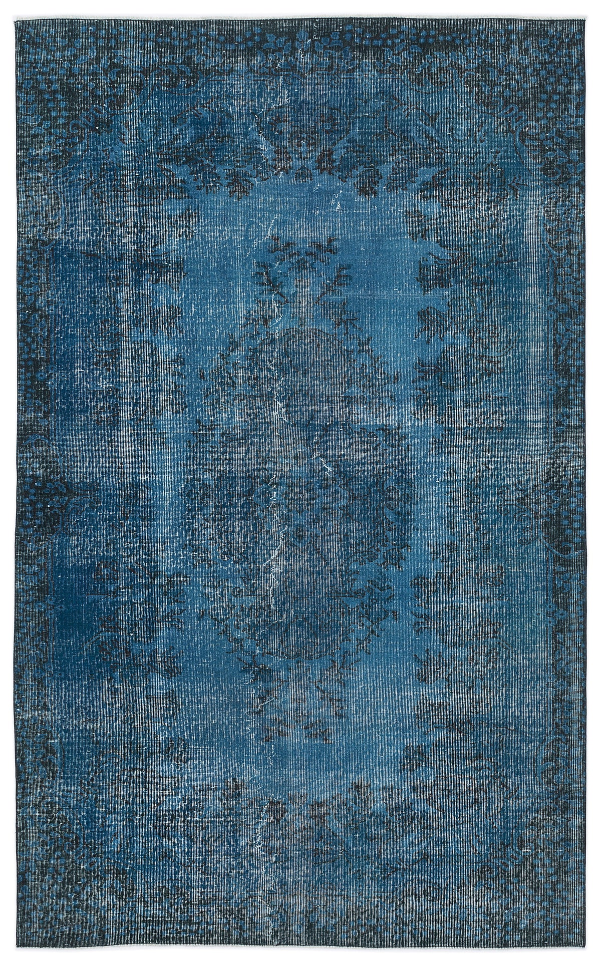 Turquoise  Over Dyed Vintage Rug 5&#39;7&#39;&#39; x 9&#39;1&#39;&#39; ft 170 x 276 cm
