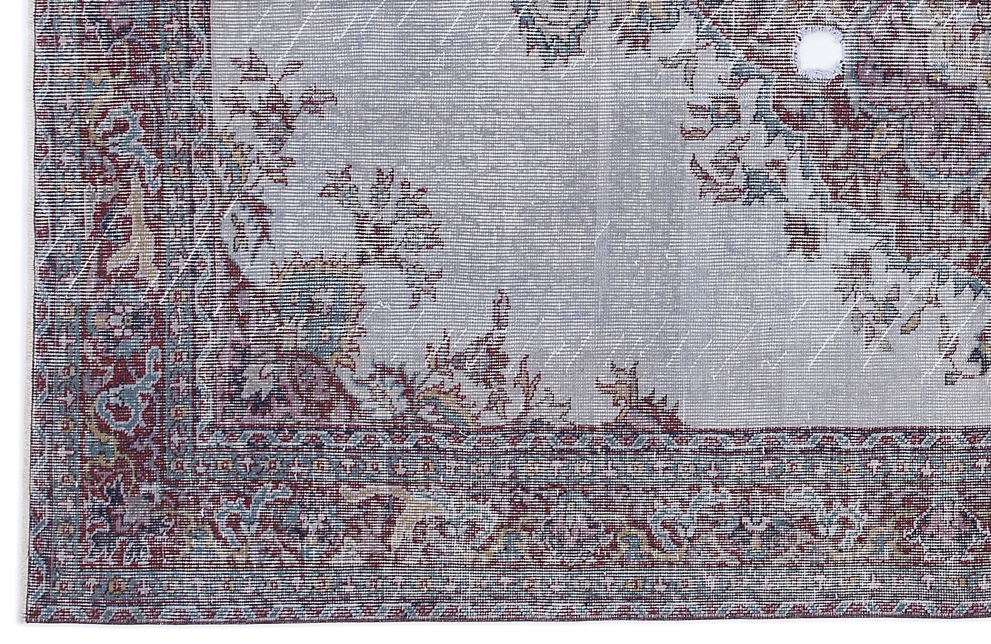 Blue Over Dyed Vintage Rug 5'10'' x 9'3'' ft 178 x 282 cm