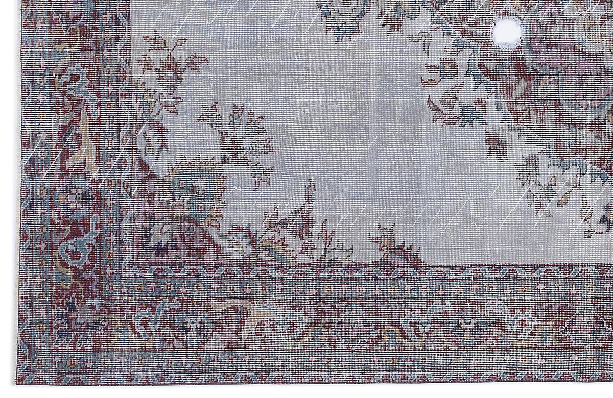 Blue Over Dyed Vintage Rug 5&#39;10&#39;&#39; x 9&#39;3&#39;&#39; ft 178 x 282 cm