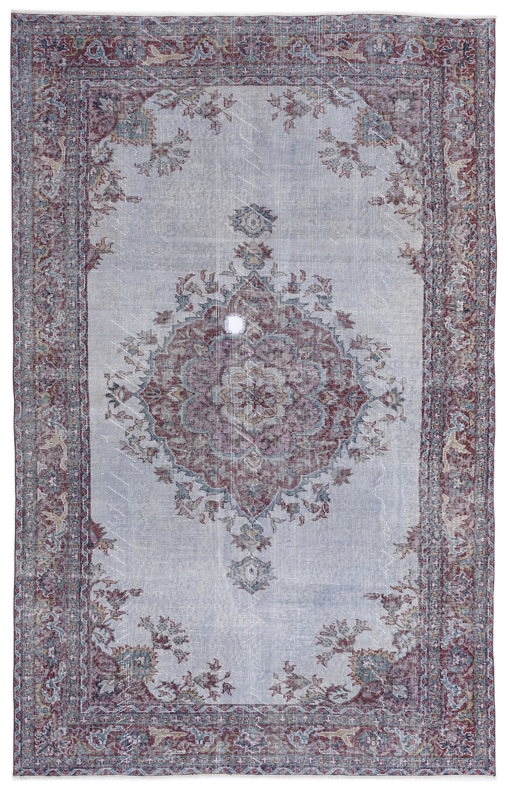 Blue Over Dyed Vintage Rug 5'10'' x 9'3'' ft 178 x 282 cm