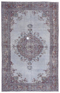 Blue Over Dyed Vintage Rug 5'10'' x 9'3'' ft 178 x 282 cm