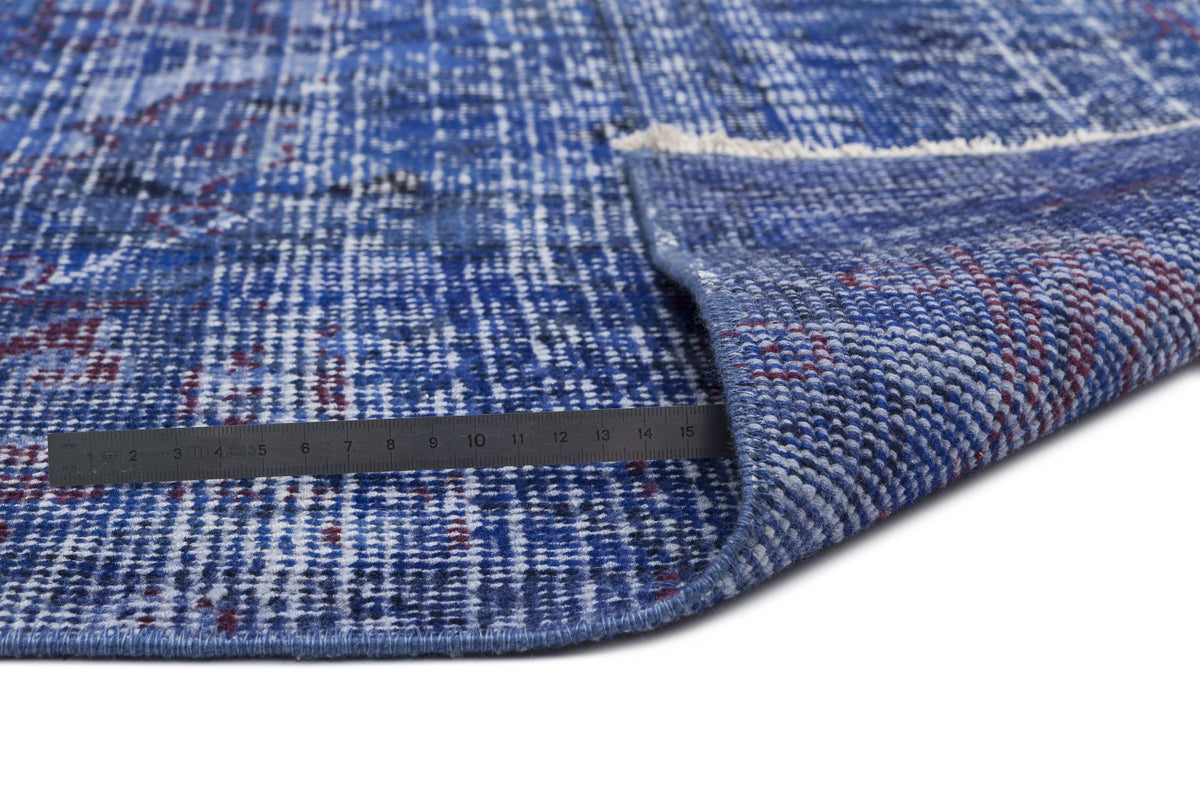 Blue Over Dyed Vintage Rug 6&#39;1&#39;&#39; x 10&#39;4&#39;&#39; ft 185 x 315 cm