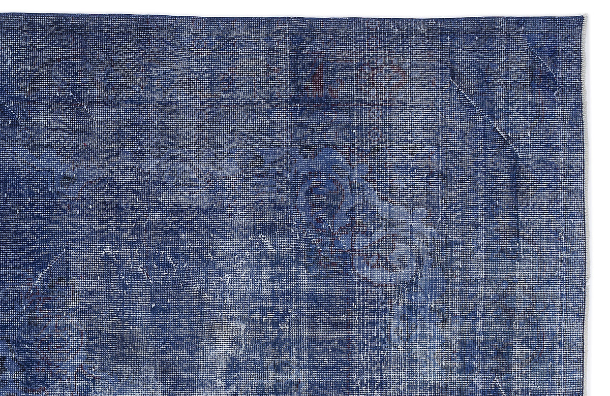 Blue Over Dyed Vintage Rug 6&#39;1&#39;&#39; x 10&#39;4&#39;&#39; ft 185 x 315 cm