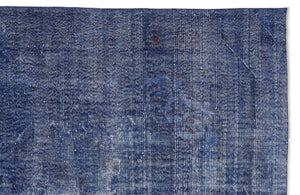 Blue Over Dyed Vintage Rug 6'1'' x 10'4'' ft 185 x 315 cm