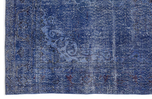 Blue Over Dyed Vintage Rug 6'1'' x 10'4'' ft 185 x 315 cm