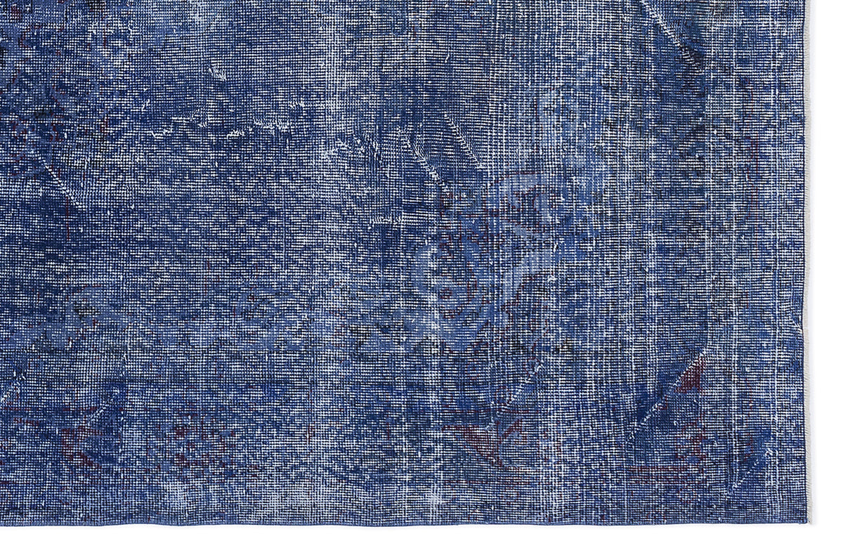 Blue Over Dyed Vintage Rug 6&#39;1&#39;&#39; x 10&#39;4&#39;&#39; ft 185 x 315 cm