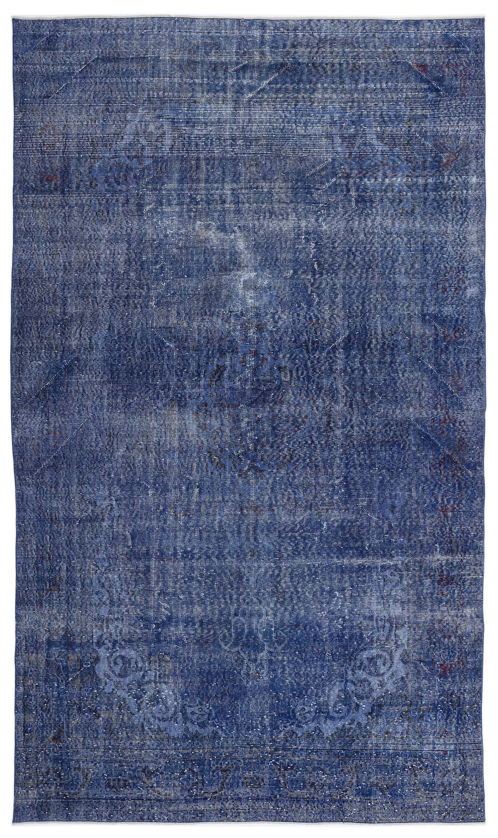 Blue Over Dyed Vintage Rug 6'1'' x 10'4'' ft 185 x 315 cm