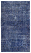 Blue Over Dyed Vintage Rug 6'1'' x 10'4'' ft 185 x 315 cm