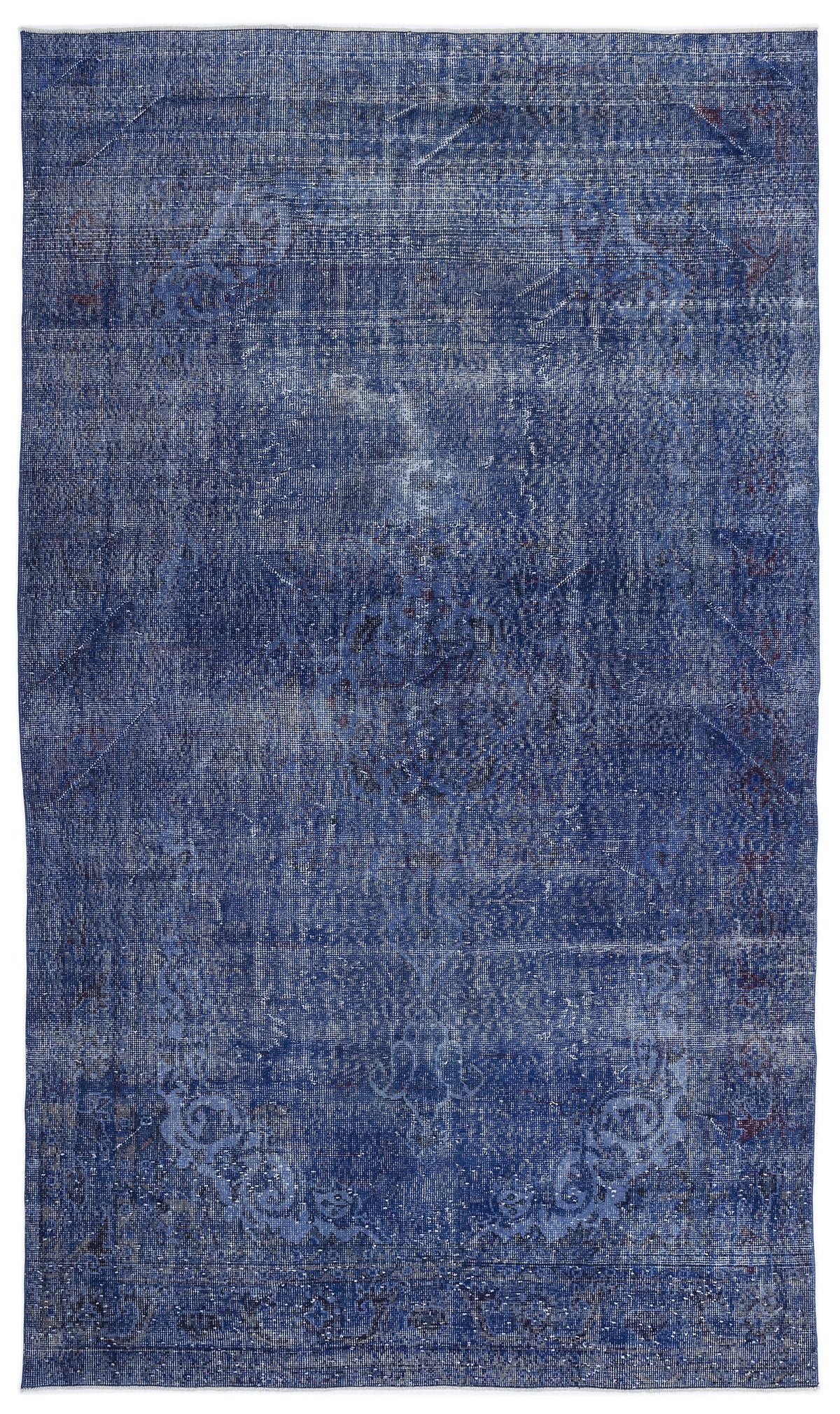 Blue Over Dyed Vintage Rug 6&#39;1&#39;&#39; x 10&#39;4&#39;&#39; ft 185 x 315 cm