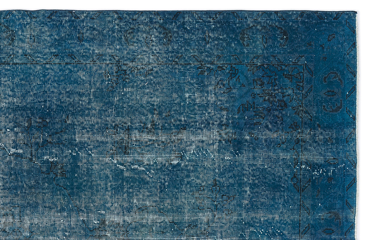 Turquoise  Over Dyed Vintage Rug 5&#39;7&#39;&#39; x 9&#39;4&#39;&#39; ft 169 x 285 cm