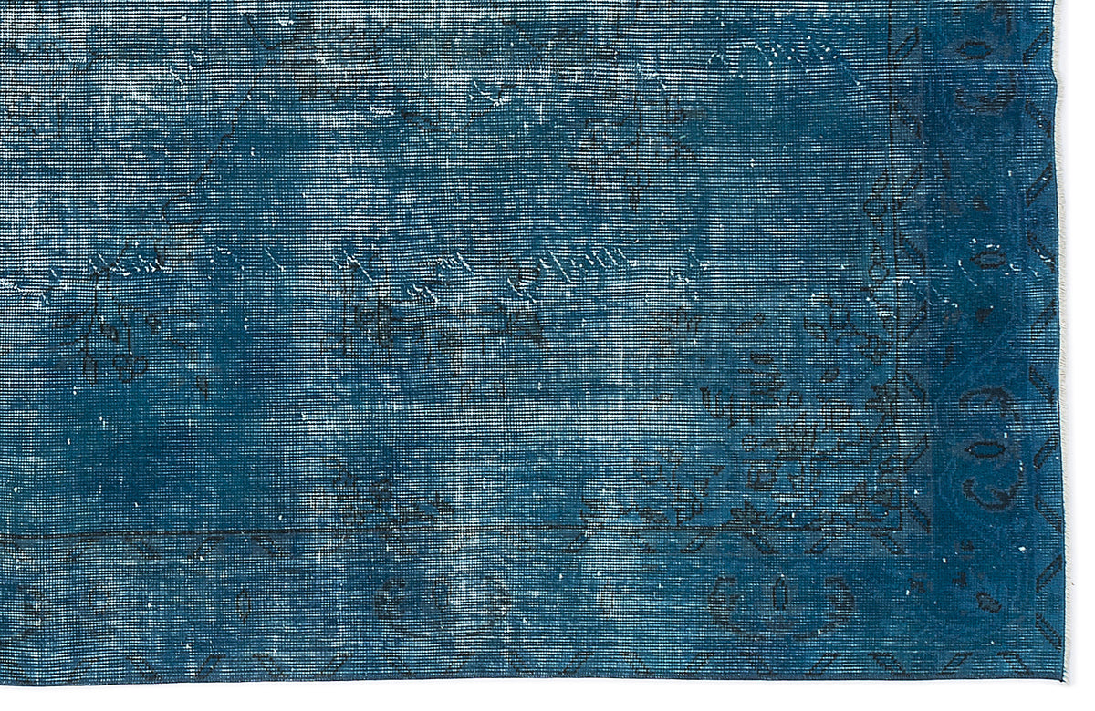 Turquoise  Over Dyed Vintage Rug 5&#39;7&#39;&#39; x 9&#39;4&#39;&#39; ft 169 x 285 cm