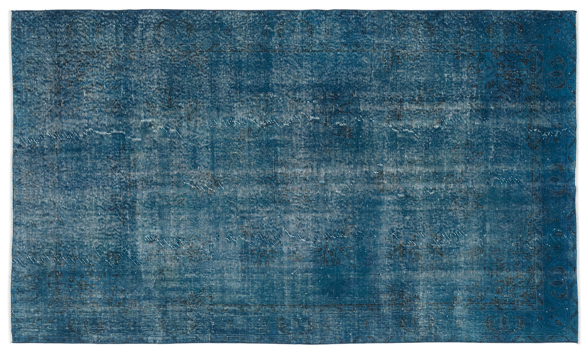 Turquoise  Over Dyed Vintage Rug 5&#39;7&#39;&#39; x 9&#39;4&#39;&#39; ft 169 x 285 cm