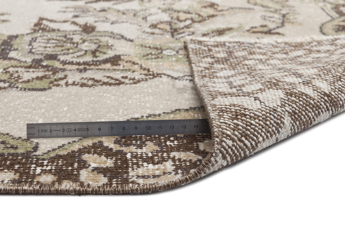 Beige Over Dyed Vintage Rug 5&#39;8&#39;&#39; x 9&#39;3&#39;&#39; ft 173 x 281 cm