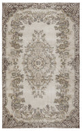 Beige Over Dyed Vintage Rug 5'8'' x 9'3'' ft 173 x 281 cm