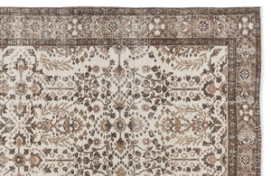 Beige Over Dyed Vintage Rug 5'5'' x 8'11'' ft 164 x 273 cm