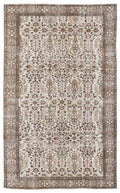 Beige Over Dyed Vintage Rug 5'5'' x 8'11'' ft 164 x 273 cm
