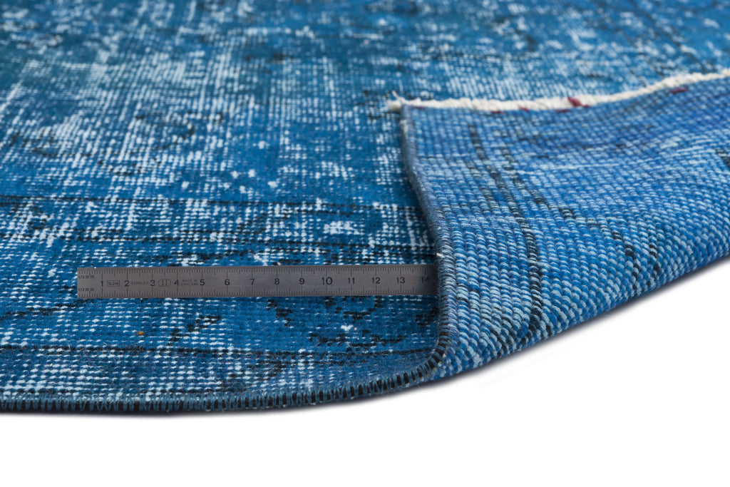 Turquoise  Over Dyed Vintage Rug 5'3'' x 9'0'' ft 161 x 275 cm