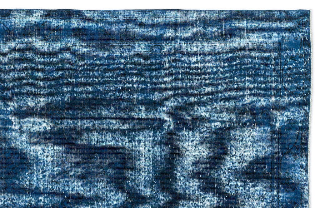 Turquoise  Over Dyed Vintage Rug 5'3'' x 9'0'' ft 161 x 275 cm