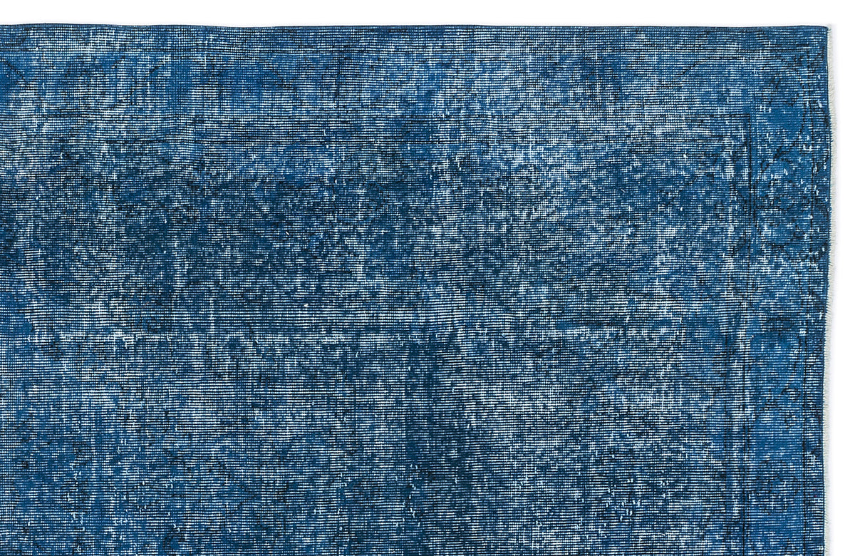 Turquoise  Over Dyed Vintage Rug 5&#39;3&#39;&#39; x 9&#39;0&#39;&#39; ft 161 x 275 cm