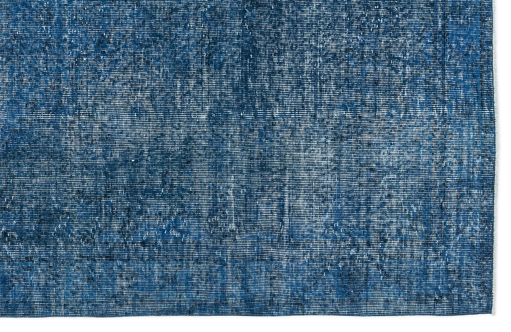 Turquoise  Over Dyed Vintage Rug 5'3'' x 9'0'' ft 161 x 275 cm