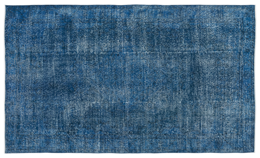 Turquoise  Over Dyed Vintage Rug 5'3'' x 9'0'' ft 161 x 275 cm