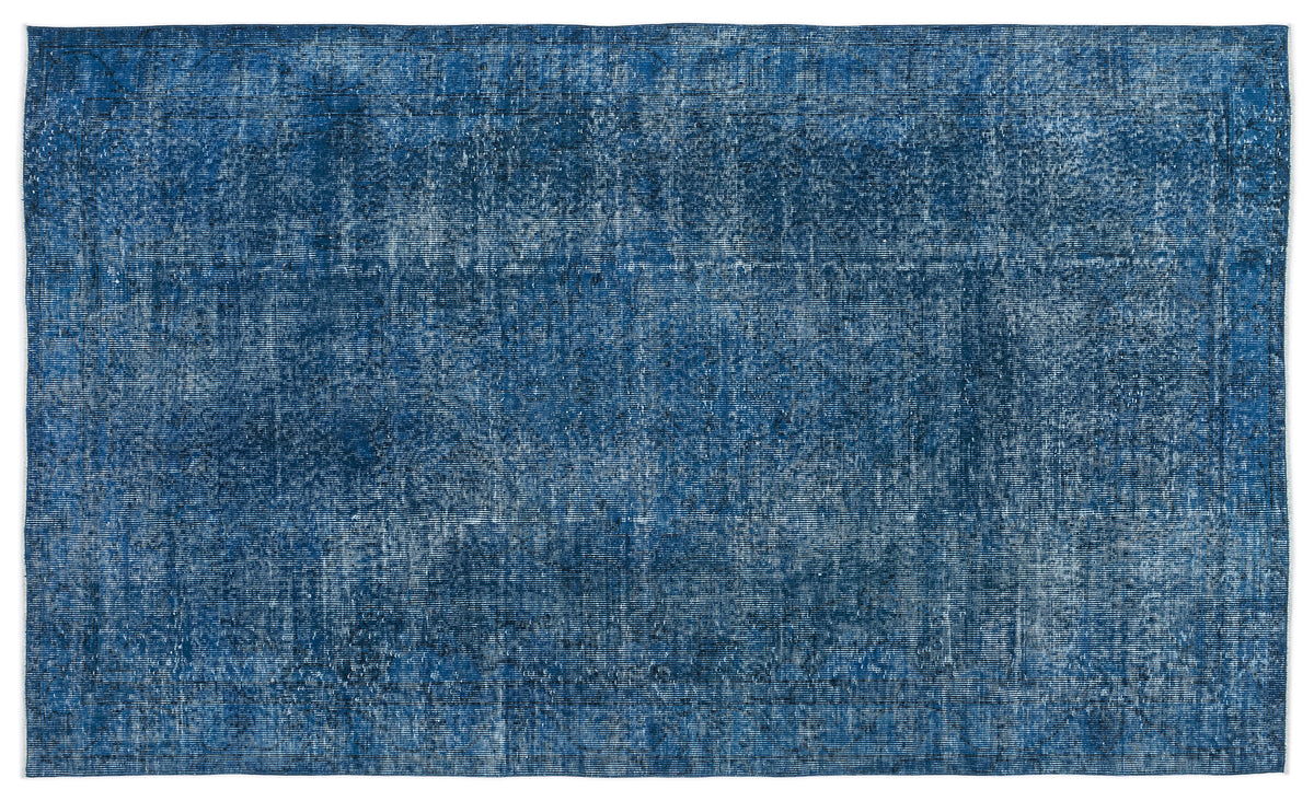 Turquoise  Over Dyed Vintage Rug 5&#39;3&#39;&#39; x 9&#39;0&#39;&#39; ft 161 x 275 cm