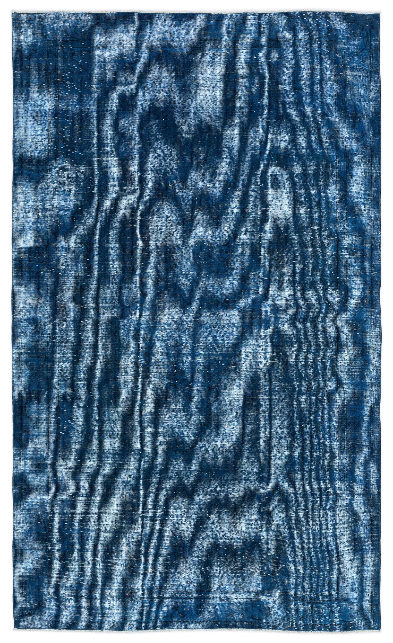 Turquoise  Over Dyed Vintage Rug 5'3'' x 9'0'' ft 161 x 275 cm
