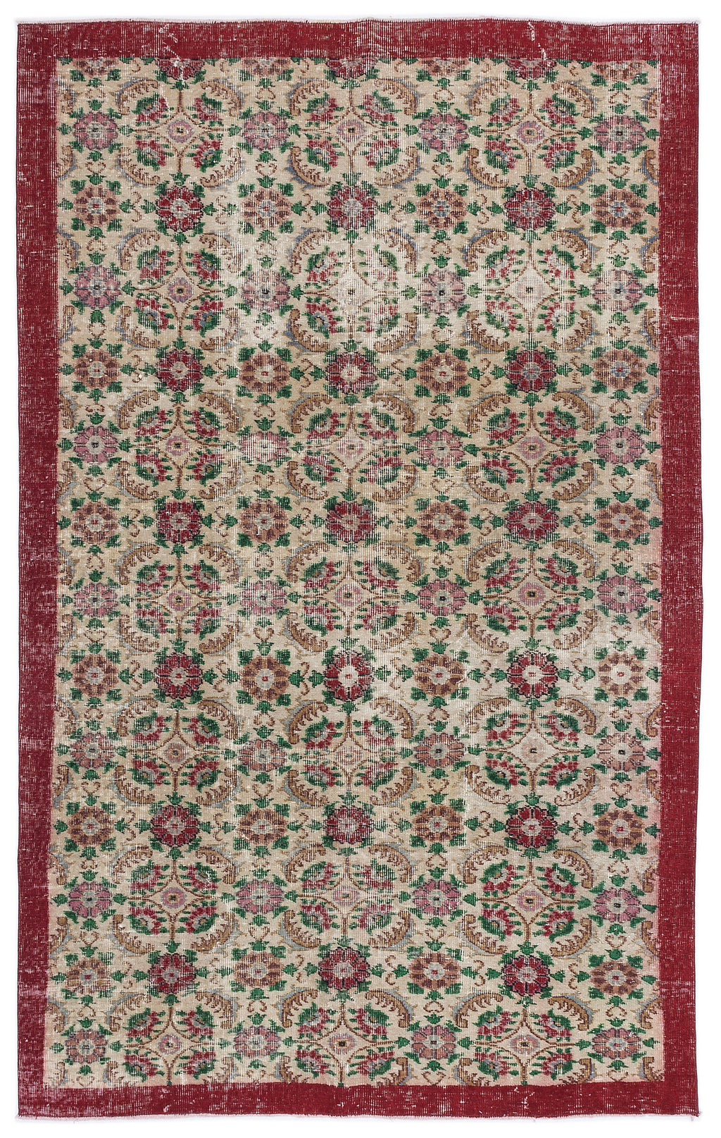 Retro Over Dyed Vintage Rug 5'5'' x 8'10'' ft 164 x 270 cm